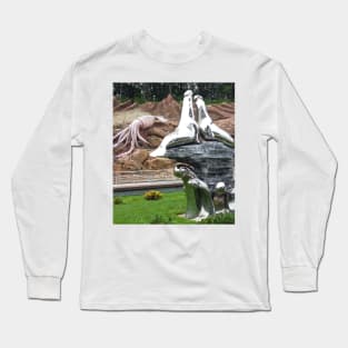 Seals and Squid Sculptures. Vladivostok Aquarium, Russia Long Sleeve T-Shirt